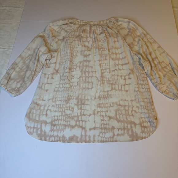 Cynthia Rowley 100% silk top size large business romantic pink cream - Picture 3 of 6